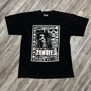 Vintage 90s Rob Zombie Living Dead Girl Black Band Shirt L